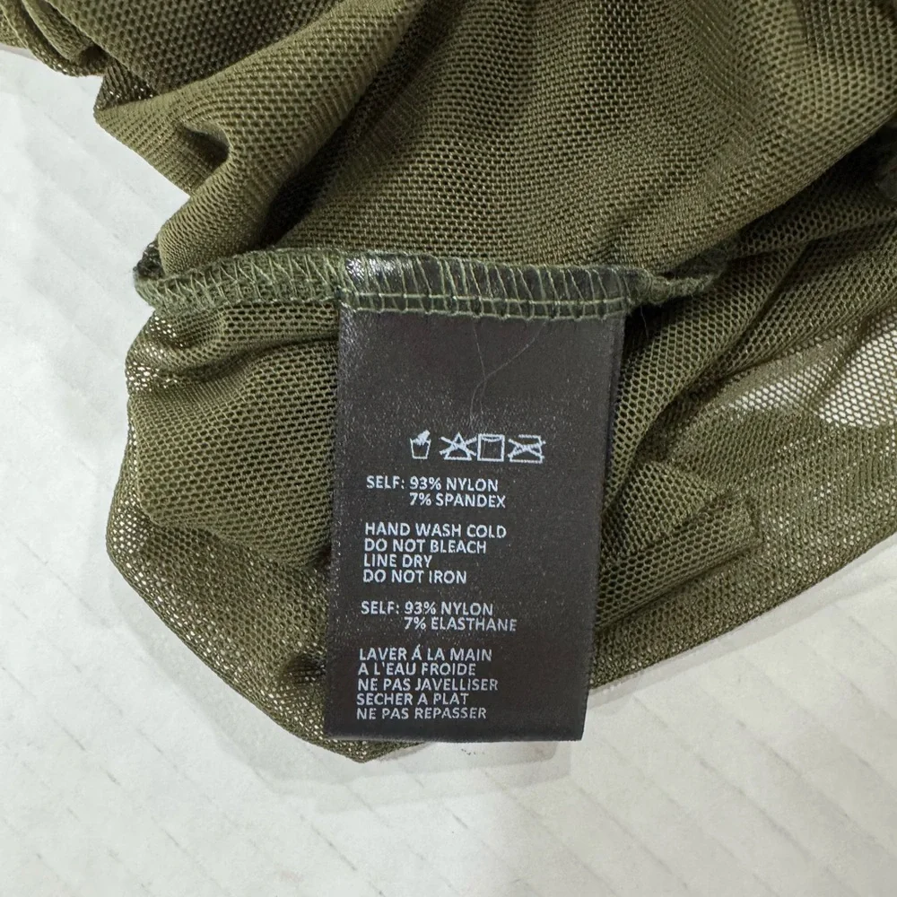 Urban Outfitters Olive Mesh Long Sleeve Blouse NWOT Sz M - Picture 13 of 14